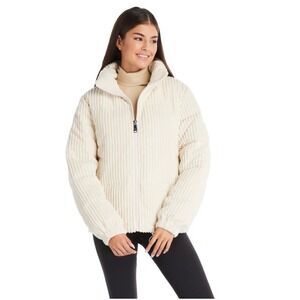 Koolaburra by UGG Cream Corduroy Puffer Jacket Cream Ivory Ribbed Large Oversize